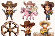 Retro Western Wild West Clipart, a Person Illustration by Design Scotch (Thumbnail 5 of 8)