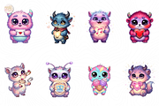 Cute Valentine Monster PNG Clipart, an Animal Illustration by KennedyStudio (Thumbnail 2 of 5)