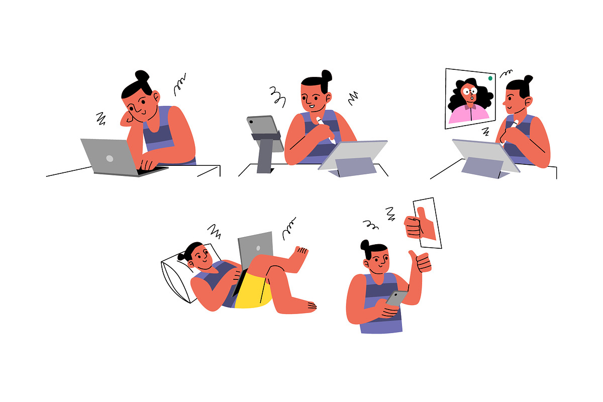 Character Remote Worker Man Vol 1, a Work Illustration by SLAB! Design (Photo 3 of 3)