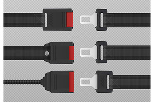Modern seatbelts set on transparent, a Transportation Illustration by art PVP - market