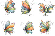Whimsical Spring Butterfly Clipart, an Illustration by Designking (Thumbnail 4 of 5)