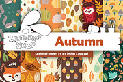 Autumn Paper pack, a Pattern Graphic by Zlatoena Clipart (Thumbnail 1 of 4)