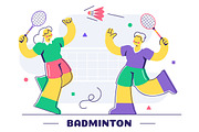 10 Badminton Player Illustration, a Sport Illustration by denayunebgt (Thumbnail 4 of 4)