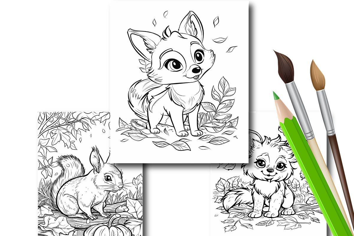 Fall Coloring Pages for Kids, a Seasonal Illustration by Design Zone (Photo 1 of 7)