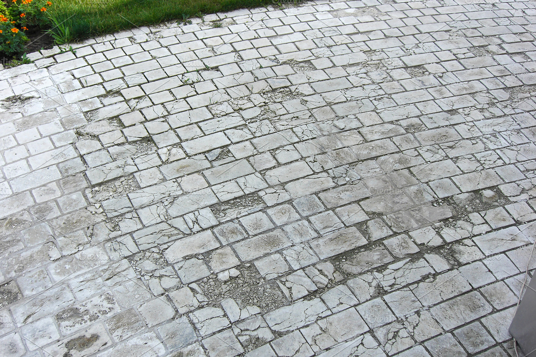 Damaged paver brick featuring paver brick, damaged, and broken, an Architecture Photo by ThreeDiCube