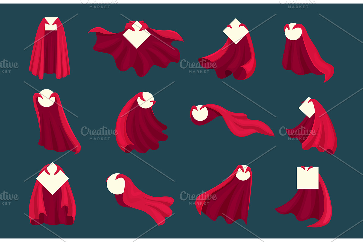 Red cloak with banners. Empty places, an Illustration by Valerie Bodnar