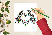 Skeleton Heart Hands Sublimation, a Seasonal Illustration by Rose Art (Thumbnail 3 of 4)