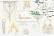 Macrame Boho Watercolor Clipart, an Object Graphic by svetlanaARTdreams (Thumbnail 1 of 11)