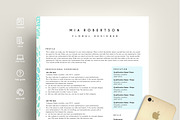 creative resume template word blue, a Resume Template by PinkJellyfish (Thumbnail 1 of 3)