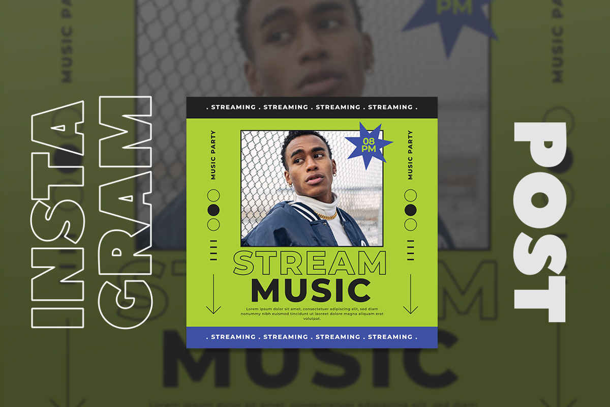 Music Streaming Instagram Post Flyer, a Flyer Template by Tokosatsu (Photo 3 of 5)