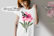 Peonies with Butterflies, an Illustration by Leonaa art (Thumbnail 6 of 10)