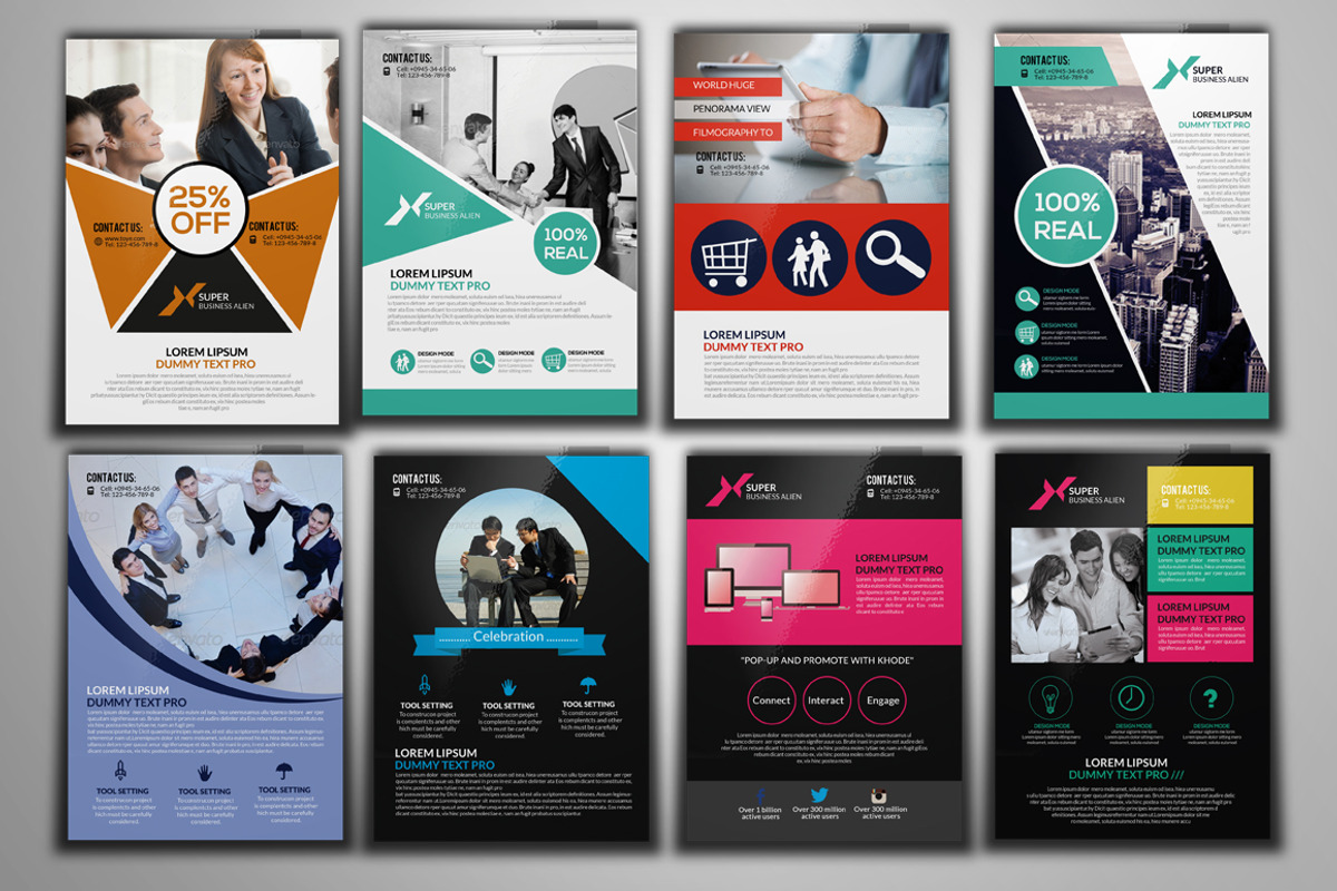 100 Fresh Business Flyers Bundle, a Flyer Template by Psd Templates (Photo 6 of 15)