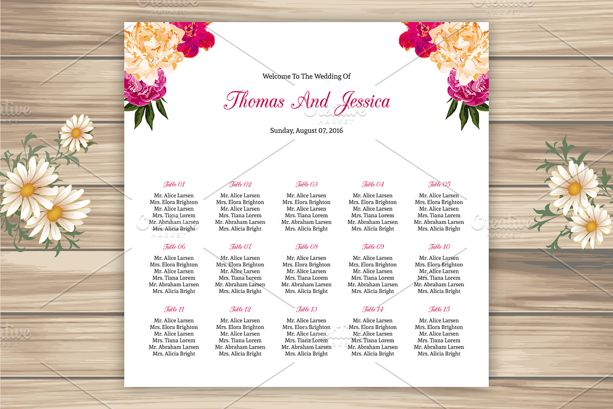Wedding Seating Chart Template, a Stationery Template by retrographix (Photo 1 of 3)