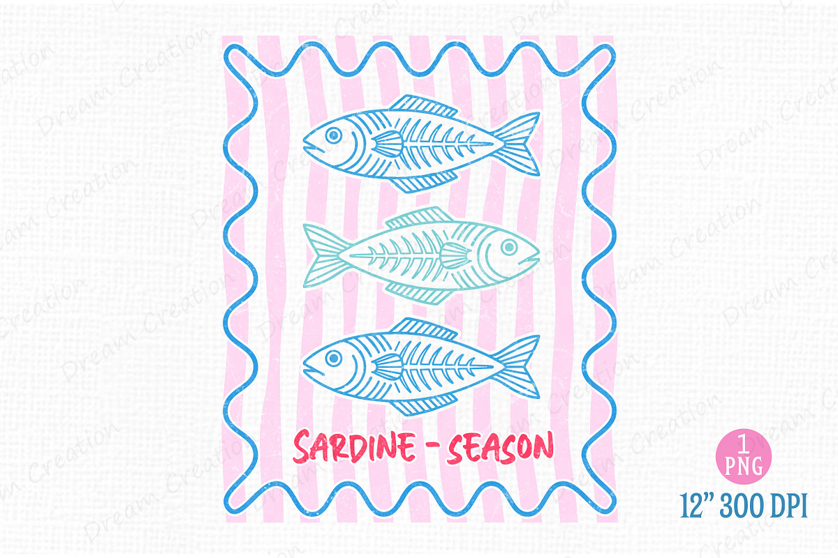 Summer Sardine Hand Drawn Line Art, an Illustration by Dream Creation (Photo 1 of 7)
