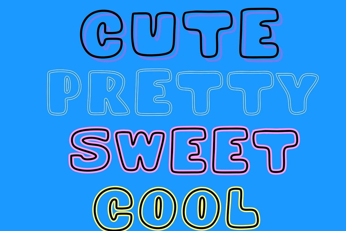 HEY an outline bubble font, a Handwritten Font by Eryn Rose Design (Photo 8 of 18)