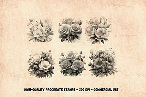 110 Flowers Stamps For Procreate