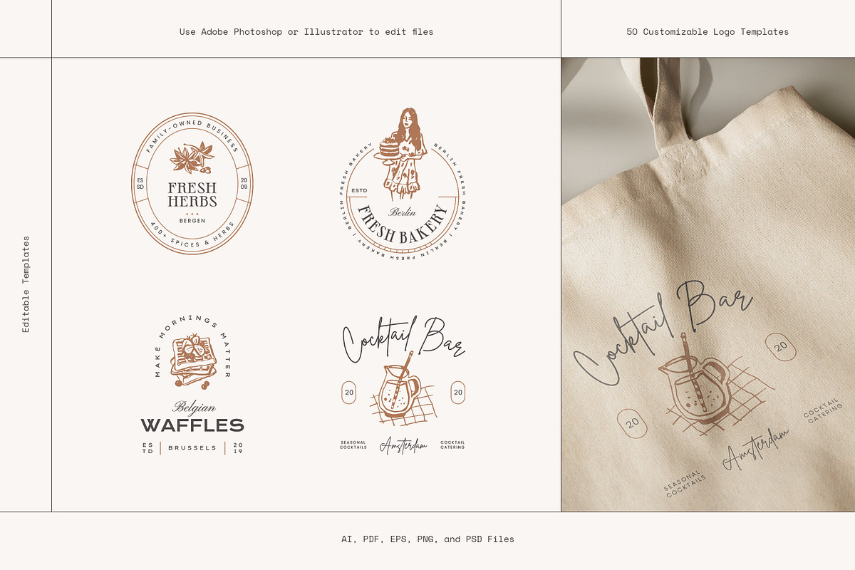 Food & Drinks Logo Kit, a Branding & Logo Template by iStar Design (Photo 2 of 27)