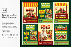 Farmer market flyer template bundle, a Flyer Template by Yunus Ahmad