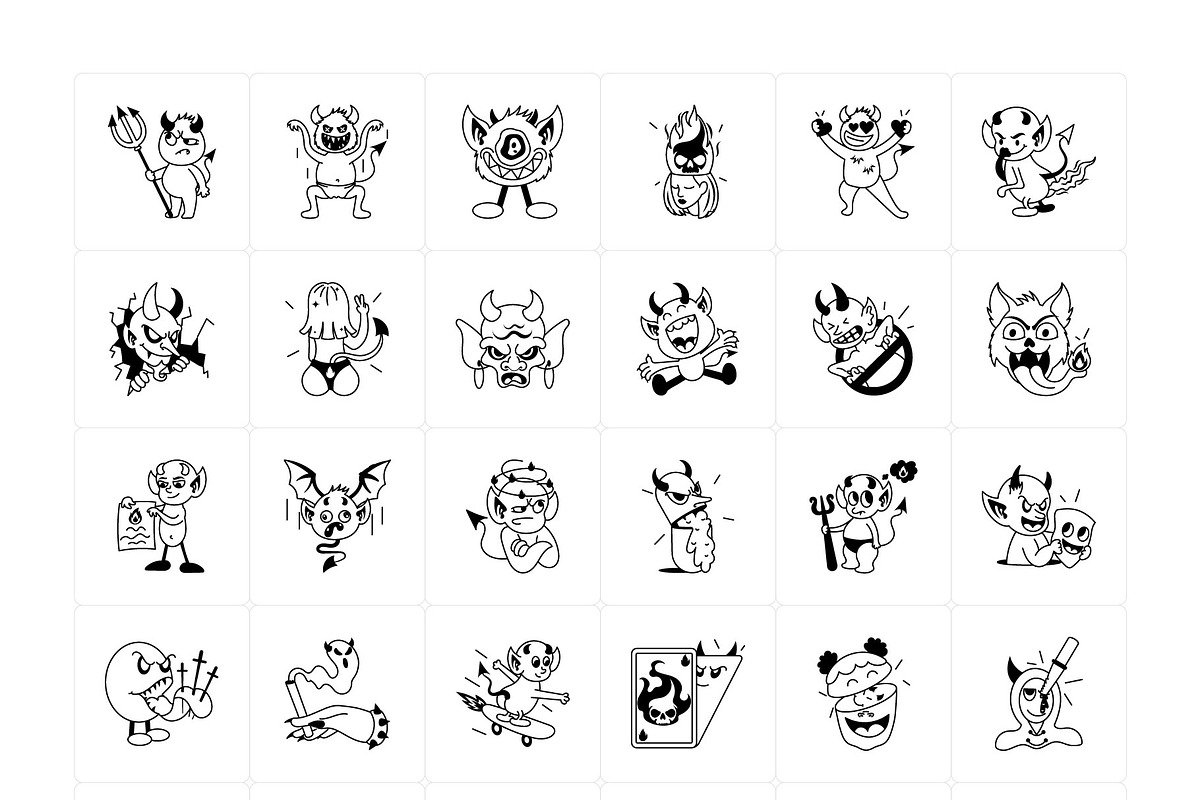 Devil Cartoon Stickers Set, an Emoji Icon by Vectors Market (Photo 6 of 6)