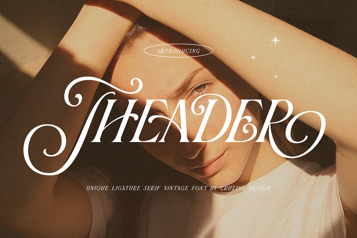 Theader Unique Vintage Serif, a Serif Font by Cruzine (Photo 1 of 8)