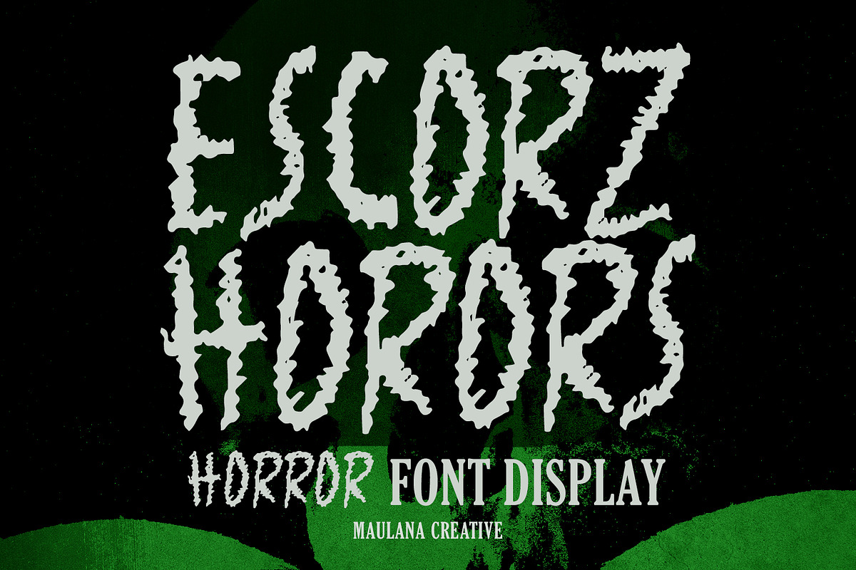Escorz Horors Handmade Brush Horror, a Handwritten Font by Maulana Creative (Photo 1 of 7)