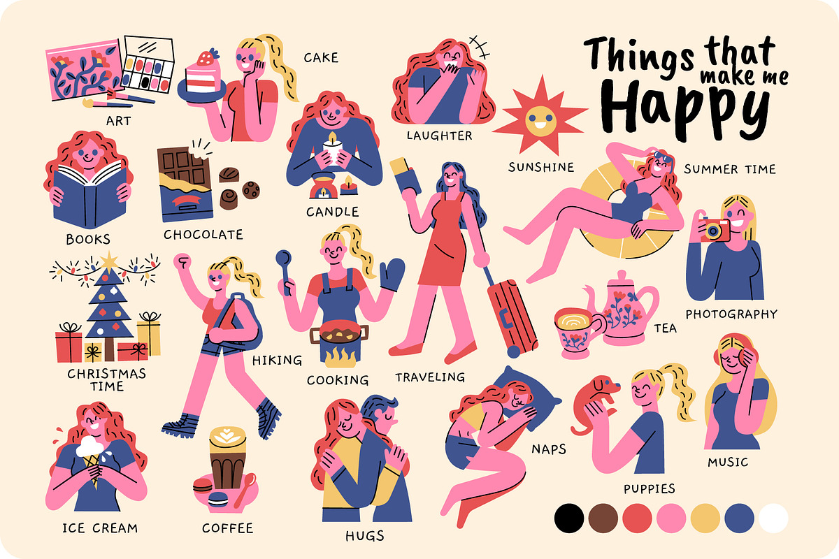 Things that make me happy., an Illustration by monkik (Photo 1 of 7)