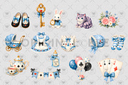 Alice in Wonderland Baby Clipart, a Decorative Illustration by BigCakeBee (Thumbnail 3 of 4)