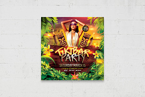 Tiki Bar Party Flyer Template