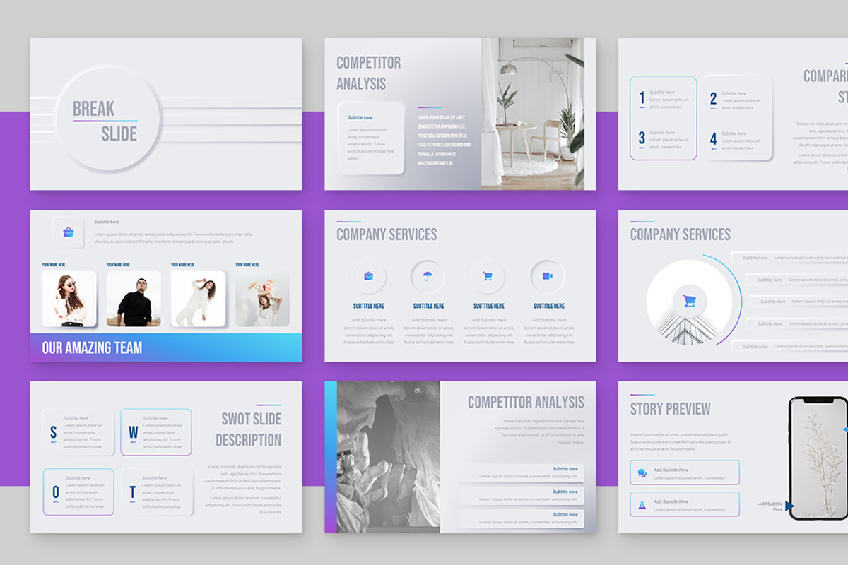 Neumorphism Google Slides Template, a Presentation Template by Zacomic Studios (Photo 5 of 8)