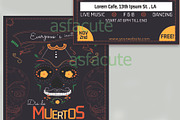Dia de los Muertos party invitation, a Flyer Template by Asfacute (Thumbnail 2 of 2)