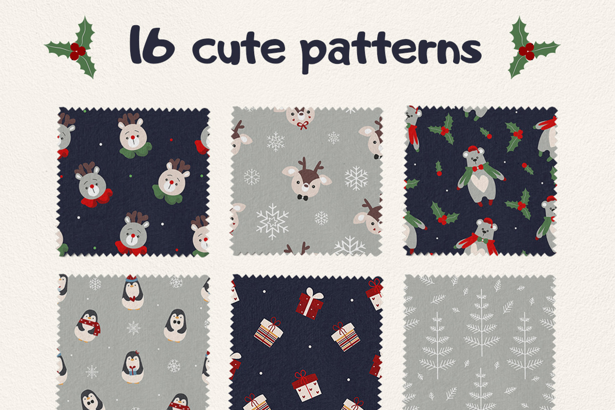 Little Christmas Animals Clipart, an Animal Illustration by JT_Design_Art (Photo 3 of 12)
