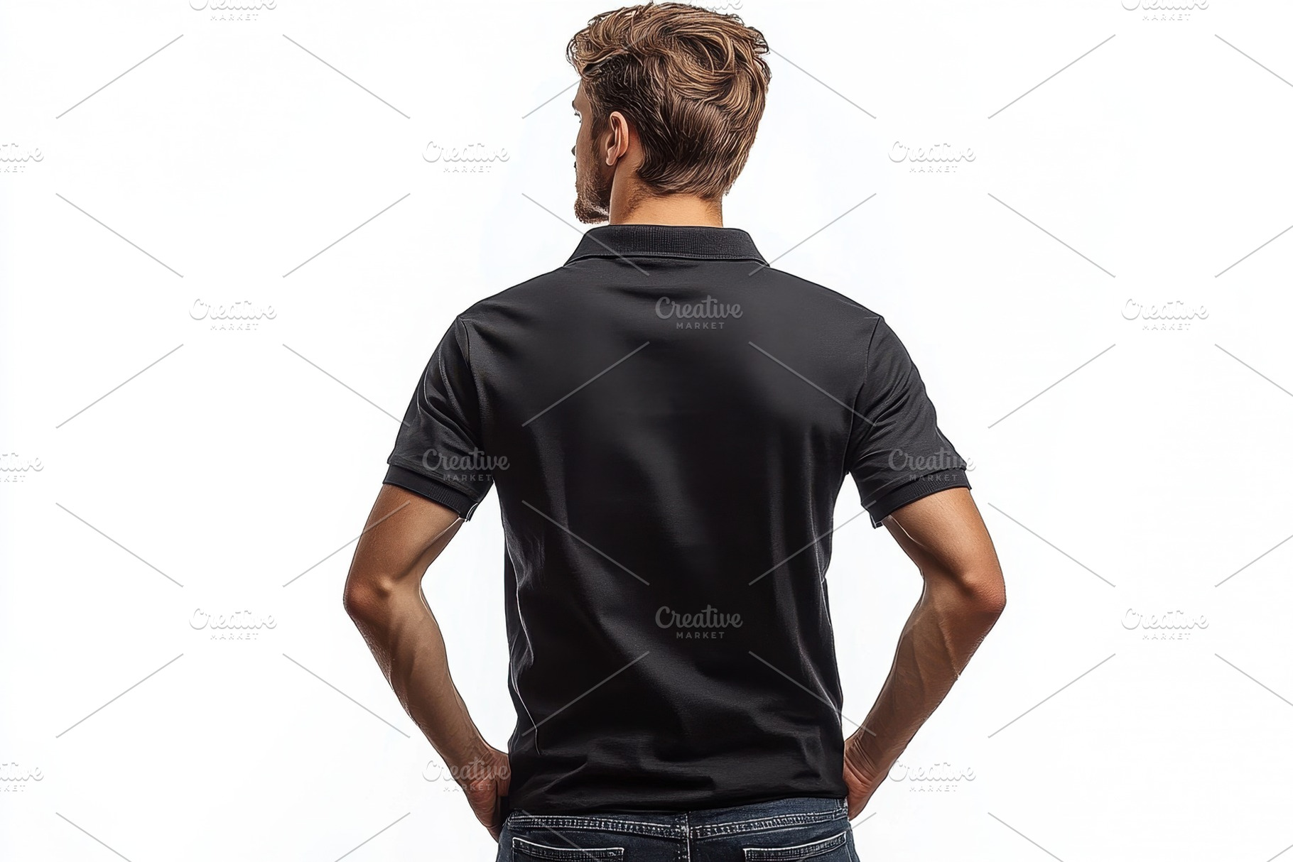 Stylish young man poses in a black p, a Photo by Tanuart