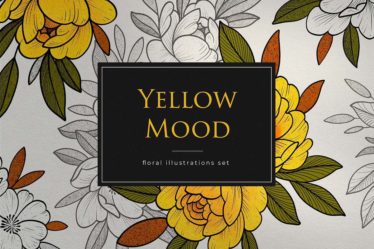 Flower Set “Yellow mood”, an Illustration by Maria Summer (Photo 1 of 9)