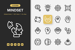 Mindset Outline Icons, an Outline Icon by Spacepixel Creative