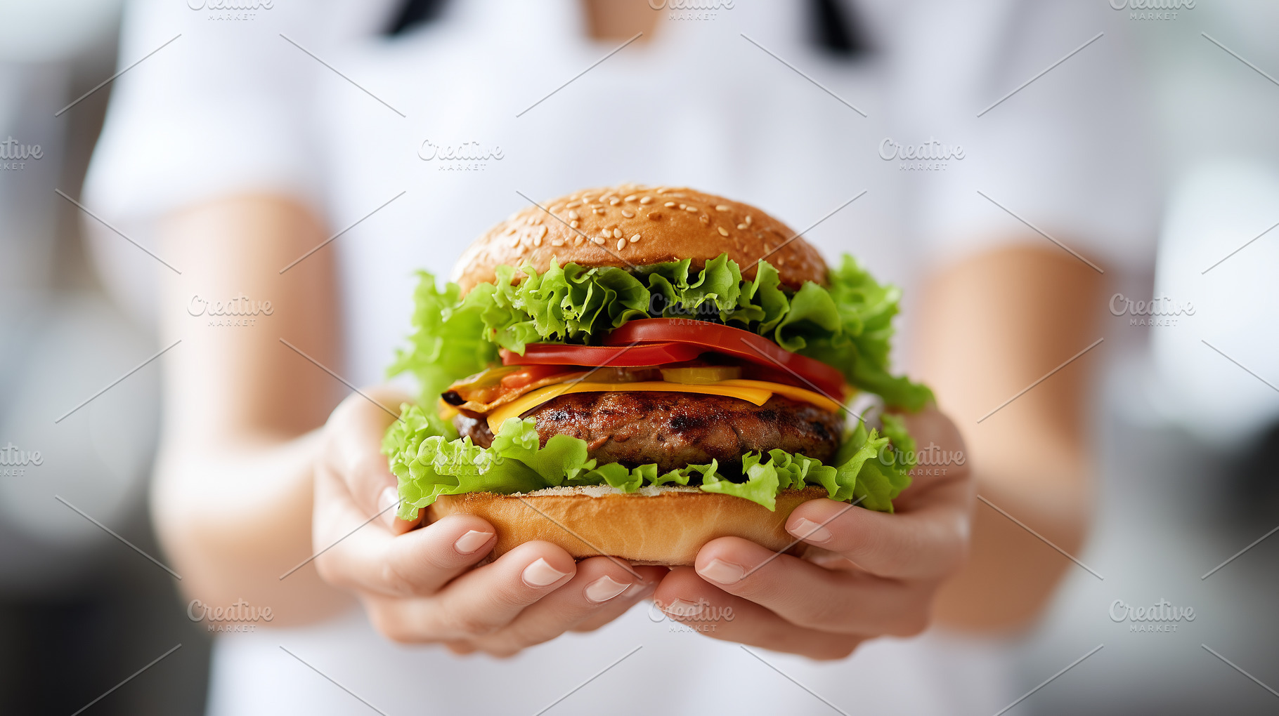 Close up of a fresh homemade burger, a Food & Drink Photo by MistyDay