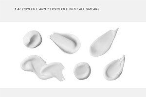 Cosmetic Cream Smear Vector Set