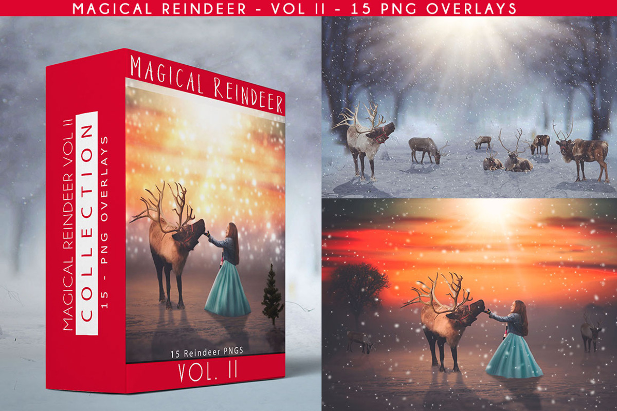 15- Reindeer PNG Overlays - VOL II, an Object Graphic by DareToDream (Photo 2 of 5)