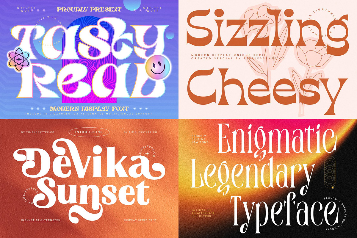 Mega Pack 50 Modern Display Fonts, a Font by timelesstype.co (Photo 14 of 14)