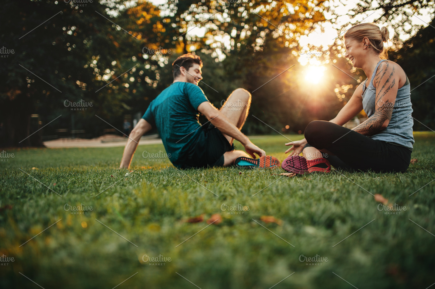 Couple relaxing stock photo containing activity and body, a Sports & Recreation Photo by Jacob Lund