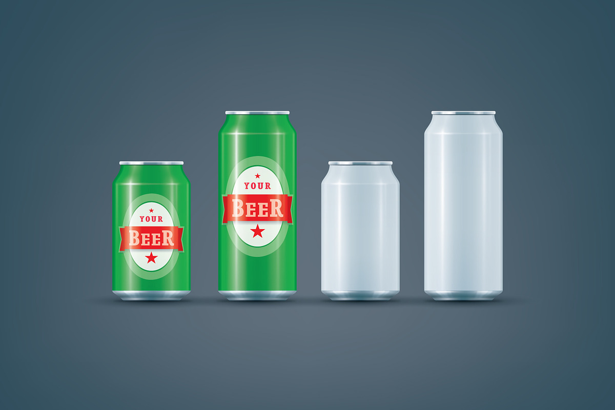 White Can / Beer can mock-up, a Cups & Container Mockup by Vectorminator