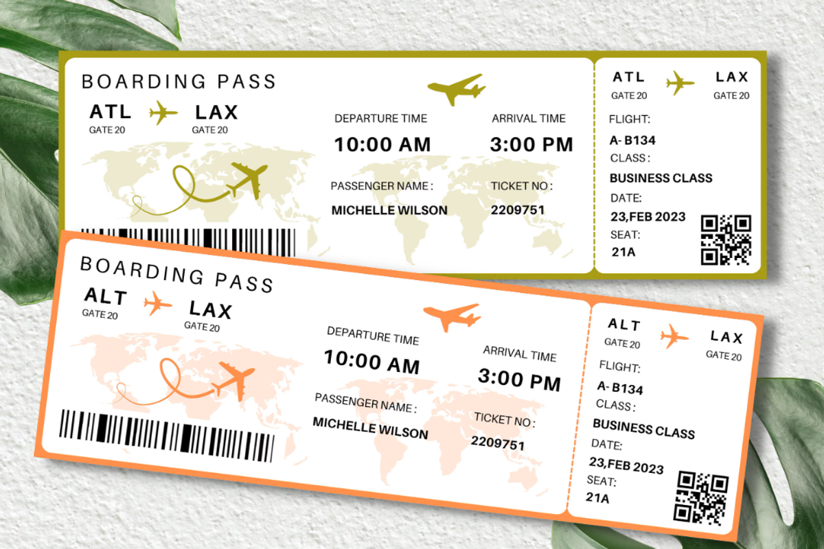 Editable Boarding Pass Template, a Card Template by YasdeyDesigns (Photo 2 of 9)