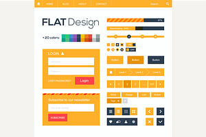 Flat Web And Mobile Design Elements