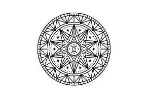 Gemini Symbol Lineart Illustration, a Branding & Logo Template by Buqancreative
