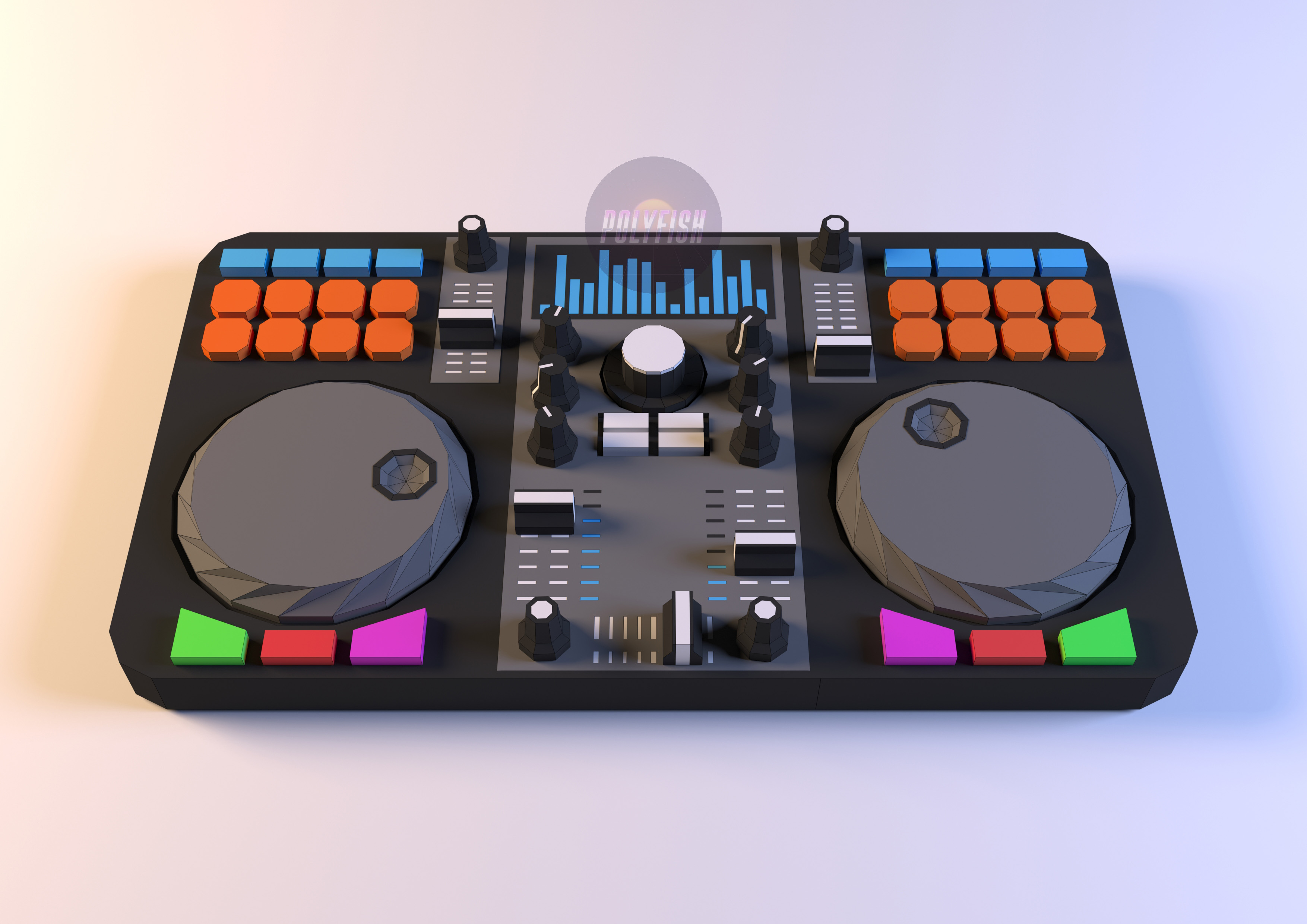 Diy Dj Mixer 3D Model Template by Polyfish  Creative Market