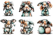 Whimsical Bunny Easter Clipart, an Illustration by CraftArtStudio (Thumbnail 4 of 6)