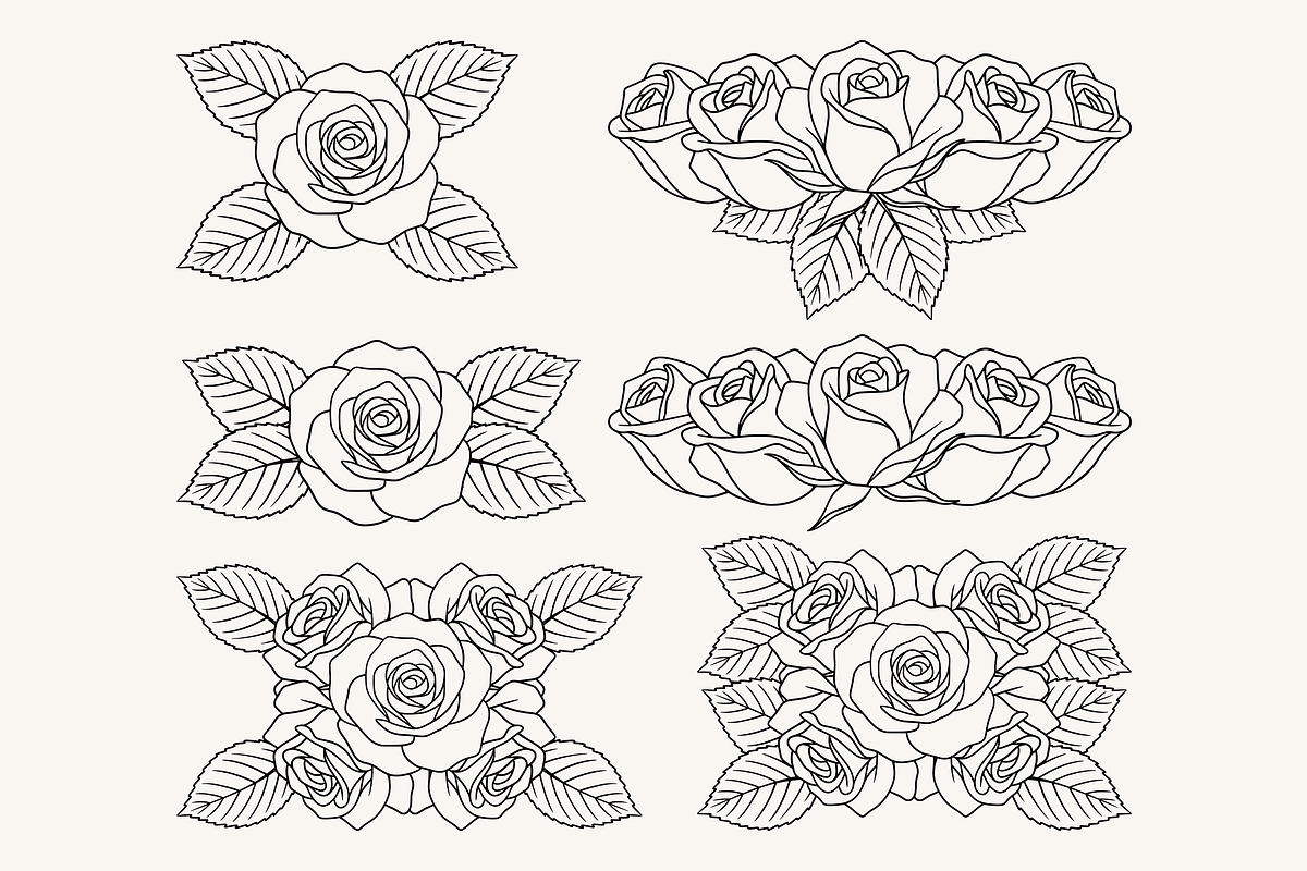 Rose Flower Line Art Illustration, a Decorative Illustration by Kusumaillustration (Photo 6 of 11)