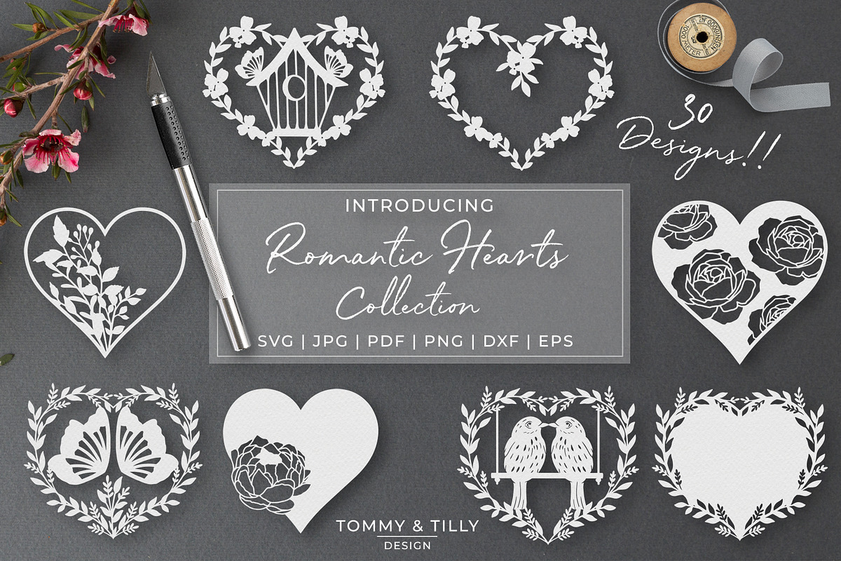 Romantic Hearts Collection - Vector, an Object Graphic by Tommy & Tilly Design (Photo 1 of 8)