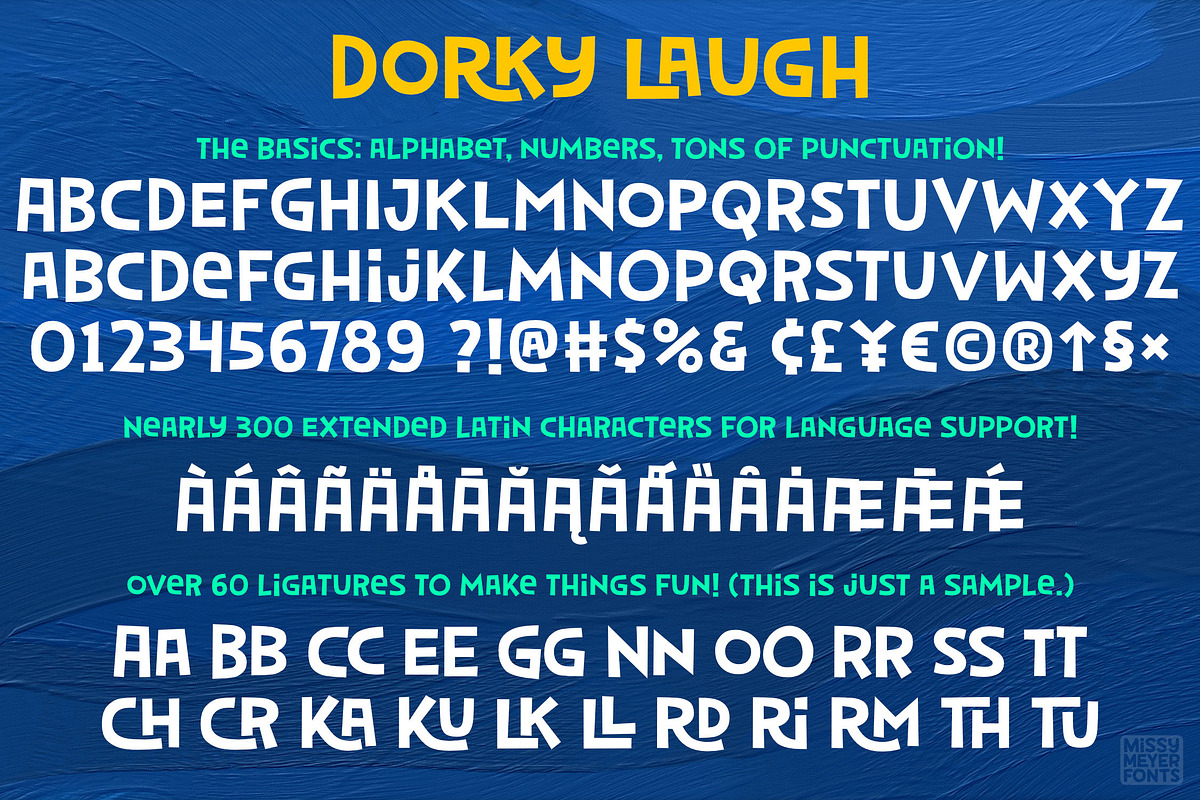 Dorky Laugh: a quirky fun font!, a Sans Serif Font by Missy Meyer (Photo 7 of 8)