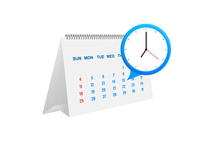 Calendar And Clock Icon. Wall