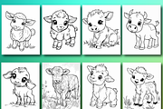 Farm Animals Coloring Book for Kids, an Animal Illustration by Printable Design Store (Thumbnail 3 of 7)